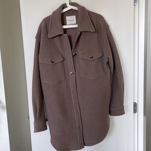 Dark taupe Aritzia wilfred free GANNA shirt jacket size large